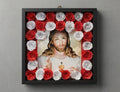 8x8 Shadow Box Saint with Handmade Flowers